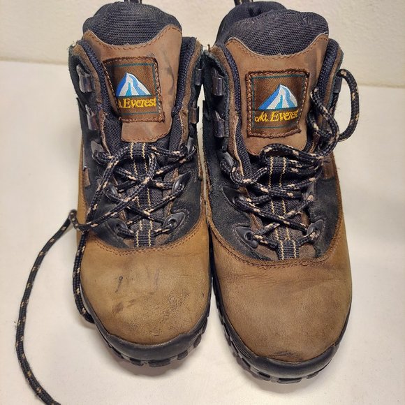 Mt Everest Shoes Mt Everest Tucson Womens Size 8 Black Tan Leather Sturdy Comfort Hiking
